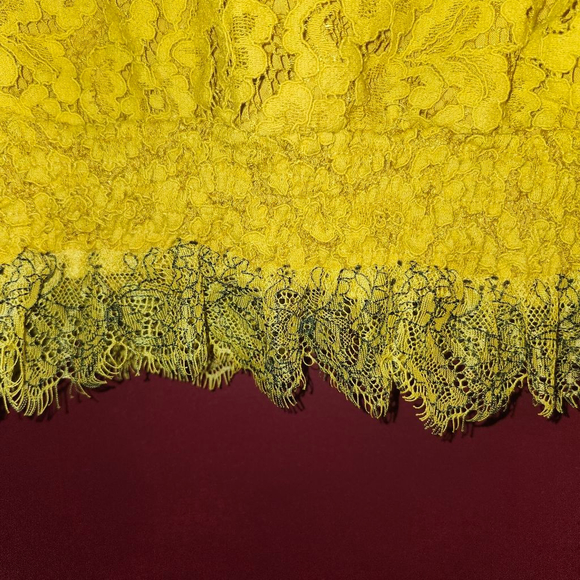 Hazel Yellow Gold & Black Lace Crop Top Size Large - Picture 4 of 4